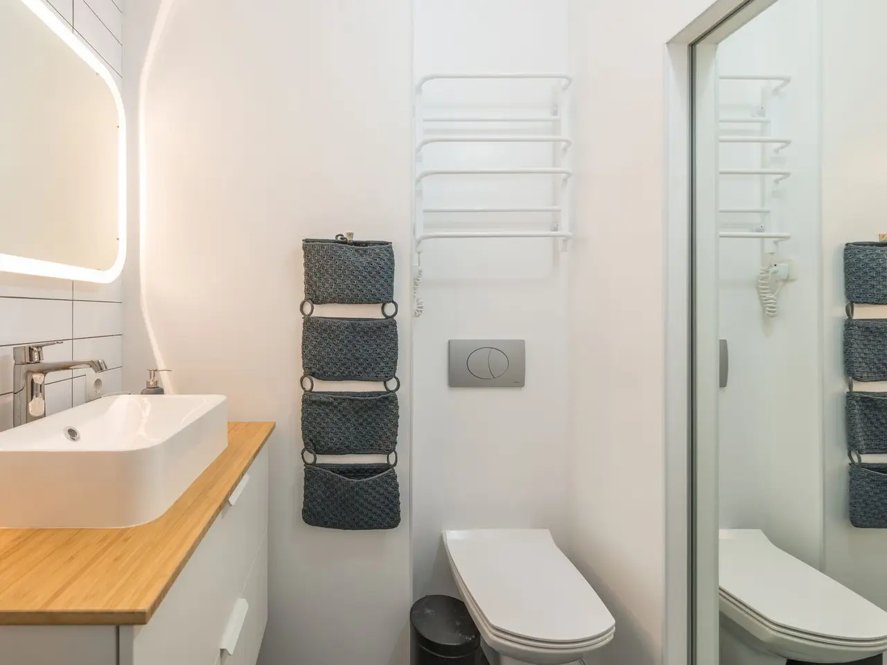 Example after: small modern bathroom with a wall-hung toilet